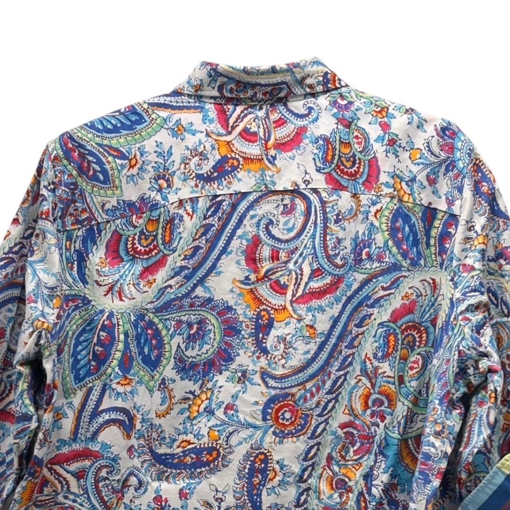 Chaps Paisley Button Up Shirt‎ Blue 1X - Picture 4 of 13
